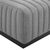 Modway Furniture Conjure Channel Tufted Upholstered Fabric 6-Piece Sectional Sofa XRXT Black Light Gray EEI-5790-BLK-LGR