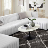 Modway Furniture Conjure Channel Tufted Upholstered Fabric 6-Piece Sectional Sofa XRXT BlackWhite EEI-5790-BLK-WHI