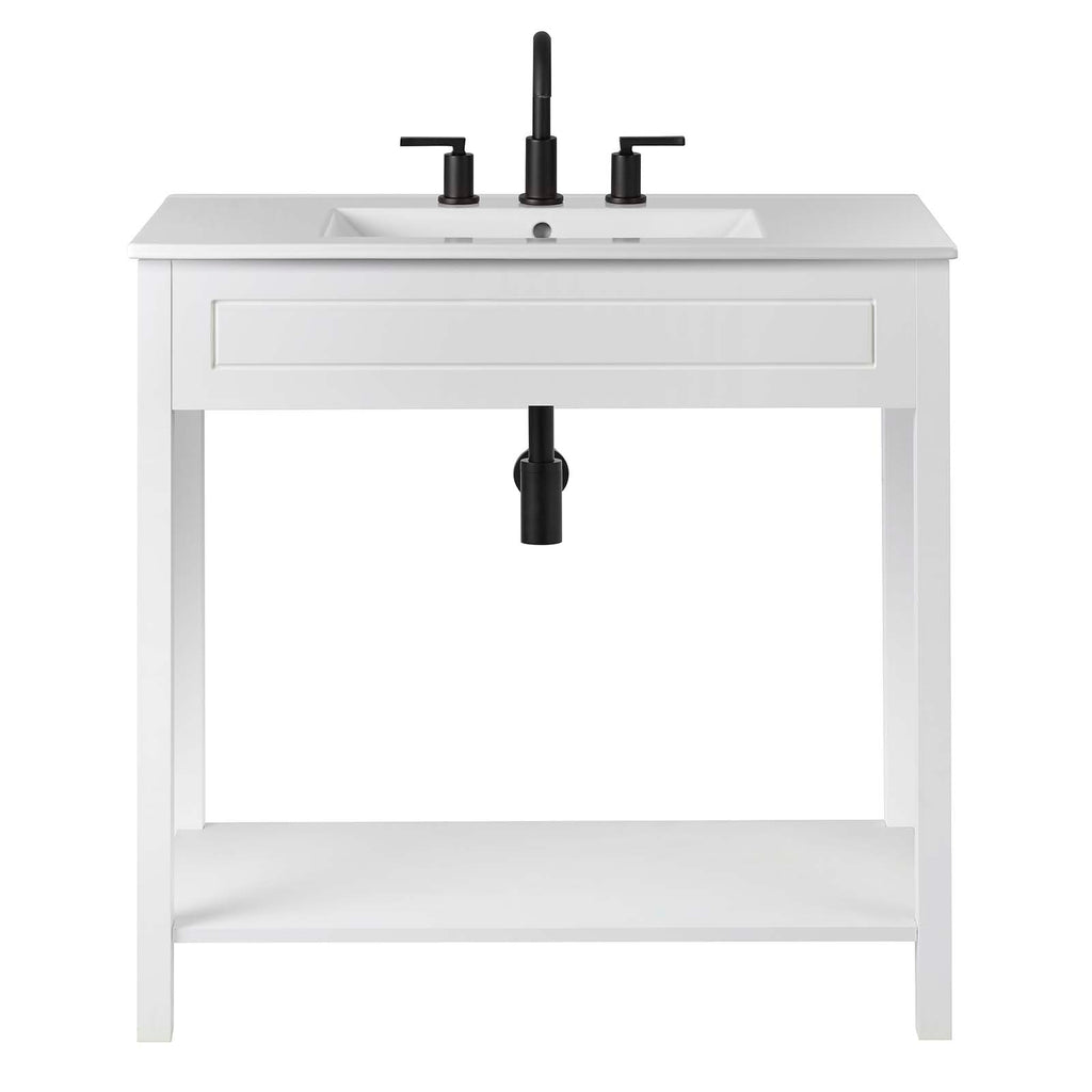 Modway Furniture Altura 36" Bathroom Vanity XRXT White White EEI-5799-WHI-WHI
