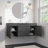 Modway Furniture Render 48" Wall-Mount Bathroom Vanity XRXT Charcoal Black EEI-5801-CHA-BLK