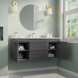 Modway Furniture Render 48" Wall-Mount Bathroom Vanity XRXT Charcoal White EEI-5801-CHA-WHI