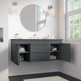 Modway Furniture Render 48" Wall-Mount Bathroom Vanity XRXT Gray Black EEI-5801-GRY-BLK