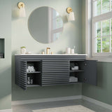 Modway Furniture Render 48" Wall-Mount Bathroom Vanity XRXT Gray White EEI-5801-GRY-WHI