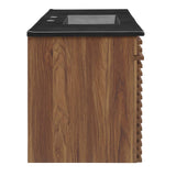 Modway Furniture Render 48" Wall-Mount Bathroom Vanity XRXT Walnut Black EEI-5801-WAL-BLK