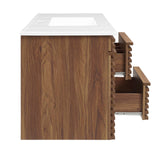 Modway Furniture Render 48" Wall-Mount Bathroom Vanity XRXT Walnut White EEI-5801-WAL-WHI