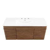 Modway Furniture Render 48" Wall-Mount Bathroom Vanity XRXT Walnut White EEI-5801-WAL-WHI