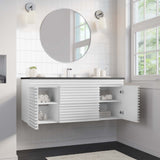 Modway Furniture Render 48" Wall-Mount Bathroom Vanity XRXT White Black EEI-5801-WHI-BLK