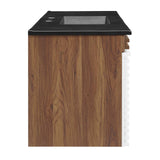 Modway Furniture Render 48" Wall-Mount Bathroom Vanity XRXT White Walnut Black EEI-5801-WHI-WAL-BLK