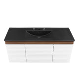 Modway Furniture Render 48" Wall-Mount Bathroom Vanity XRXT White Walnut Black EEI-5801-WHI-WAL-BLK