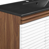 Modway Furniture Render 48" Wall-Mount Bathroom Vanity XRXT White Walnut Black EEI-5801-WHI-WAL-BLK