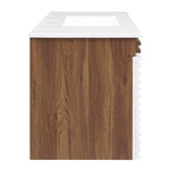 Modway Furniture Render 48" Wall-Mount Bathroom Vanity XRXT White Walnut White EEI-5801-WHI-WAL-WHI