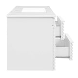 Modway Furniture Render 48" Wall-Mount Bathroom Vanity XRXT White White EEI-5801-WHI-WHI