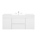 Modway Furniture Render 48" Wall-Mount Bathroom Vanity XRXT White White EEI-5801-WHI-WHI