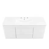 Modway Furniture Render 48" Wall-Mount Bathroom Vanity XRXT White White EEI-5801-WHI-WHI