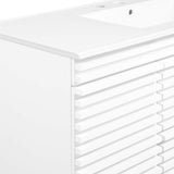 Modway Furniture Render 48" Wall-Mount Bathroom Vanity XRXT White White EEI-5801-WHI-WHI