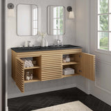 Modway Furniture Render 48" Wall-Mount Bathroom Vanity XRXT Oak Black EEI-5802-OAK-BLK