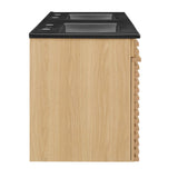 Modway Furniture Render 48" Wall-Mount Bathroom Vanity XRXT Oak Black EEI-5802-OAK-BLK