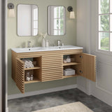 Modway Furniture Render 48" Wall-Mount Bathroom Vanity XRXT Oak White EEI-5802-OAK-WHI