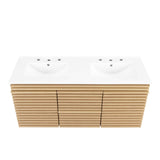 Modway Furniture Render 48" Wall-Mount Bathroom Vanity XRXT Oak White EEI-5802-OAK-WHI