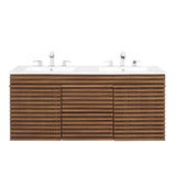 Modway Furniture Render 48" Wall-Mount Bathroom Vanity XRXT Walnut White EEI-5802-WAL-WHI