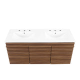 Modway Furniture Render 48" Wall-Mount Bathroom Vanity XRXT Walnut White EEI-5802-WAL-WHI