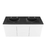 Modway Furniture Render 48" Wall-Mount Bathroom Vanity XRXT White Black EEI-5802-WHI-BLK