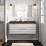 Modway Furniture Render 48" Wall-Mount Bathroom Vanity XRXT White Walnut Black EEI-5802-WHI-WAL-BLK