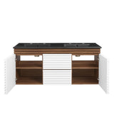 Modway Furniture Render 48" Wall-Mount Bathroom Vanity XRXT White Walnut Black EEI-5802-WHI-WAL-BLK