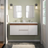 Modway Furniture Render 48" Wall-Mount Bathroom Vanity XRXT White Walnut White EEI-5802-WHI-WAL-WHI