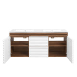 Modway Furniture Render 48" Wall-Mount Bathroom Vanity XRXT White Walnut White EEI-5802-WHI-WAL-WHI