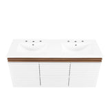 Modway Furniture Render 48" Wall-Mount Bathroom Vanity XRXT White Walnut White EEI-5802-WHI-WAL-WHI