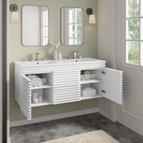 Modway Furniture Render 48" Wall-Mount Bathroom Vanity XRXT White White EEI-5802-WHI-WHI