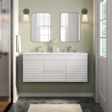 Modway Furniture Render 48" Wall-Mount Bathroom Vanity XRXT White White EEI-5802-WHI-WHI