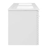 Modway Furniture Render 48" Wall-Mount Bathroom Vanity XRXT White White EEI-5802-WHI-WHI