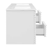 Modway Furniture Render 48" Wall-Mount Bathroom Vanity XRXT White White EEI-5802-WHI-WHI