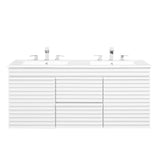 Modway Furniture Render 48" Wall-Mount Bathroom Vanity XRXT White White EEI-5802-WHI-WHI