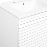 Modway Furniture Render 48" Wall-Mount Bathroom Vanity XRXT White White EEI-5802-WHI-WHI