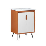 Modway Furniture Energize 24" Bathroom Vanity XRXT Cherry White White EEI-5804-CHE-WHI-WHI