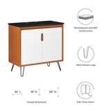 Modway Furniture Energize 36" Bathroom Vanity XRXT Cherry White Black EEI-5805-CHE-WHI-BLK