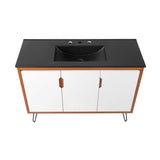 Modway Furniture Energize 48" Bathroom Vanity XRXT Cherry White Black EEI-5806-CHE-WHI-BLK