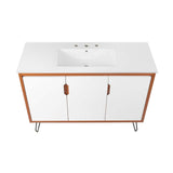 Modway Furniture Energize 48" Bathroom Vanity XRXT Cherry White White EEI-5806-CHE-WHI-WHI