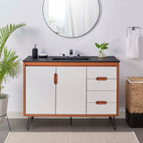 Modway Furniture Energize 48" Bathroom Vanity XRXT Cherry White Black EEI-5808-CHE-WHI-BLK