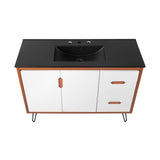 Modway Furniture Energize 48" Bathroom Vanity XRXT Cherry White Black EEI-5808-CHE-WHI-BLK