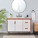 Modway Furniture Energize 48" Bathroom Vanity XRXT Cherry White White EEI-5808-CHE-WHI-WHI