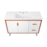 Modway Furniture Energize 48" Bathroom Vanity XRXT Cherry White White EEI-5808-CHE-WHI-WHI