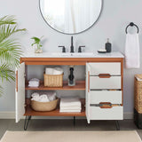Modway Furniture Energize 48" Bathroom Vanity XRXT Cherry White White EEI-5808-CHE-WHI-WHI