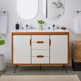 Modway Furniture Energize 48" Double Sink Bathroom Vanity XRXT Cherry White White EEI-5809-CHE-WHI-WHI