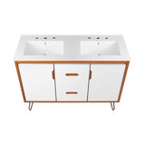 Modway Furniture Energize 48" Double Sink Bathroom Vanity XRXT Cherry White White EEI-5809-CHE-WHI-WHI