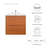 Modway Furniture Scenic 24" Wall-Mount Bathroom Vanity XRXT Cherry White EEI-5811-CHE-WHI