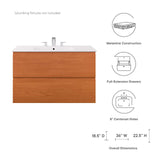 Modway Furniture Scenic 36" Wall-Mount Bathroom Vanity XRXT Cherry White
Cherry White EEI-5813-CHE-WHI